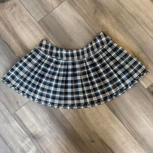 Y2K Micro Mini Plaid Skirt Sz M Prep Punk Coquette School Core Grunge Alt